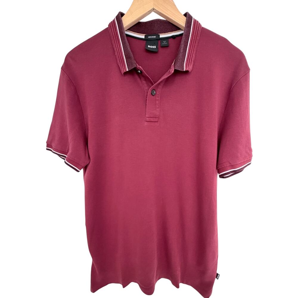 Boss Red Polos BOSS Polo Burgundy Large